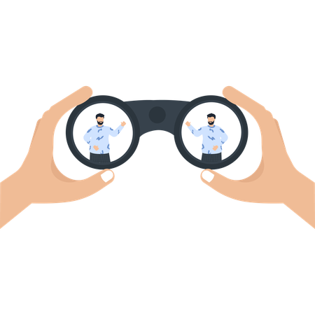 Businessman finding business employee  Illustration