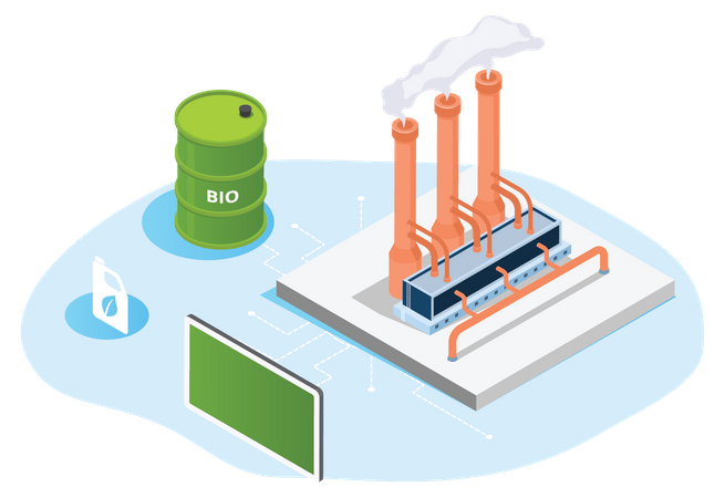 Bio Fuel Production Illustration