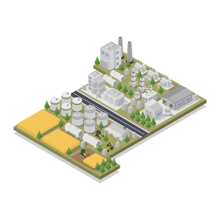 Bio Fuel Production  Illustration