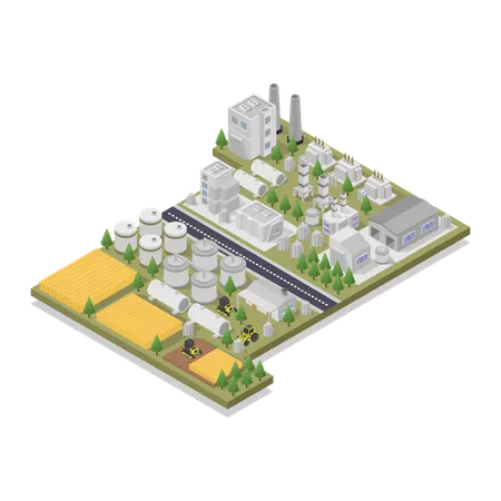 Bio Fuel Production  Illustration