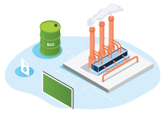 Bio Fuel Production  Illustration