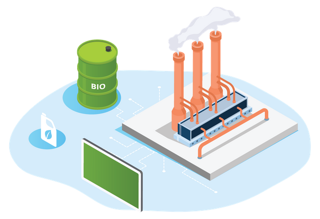 Bio Fuel Production  Illustration