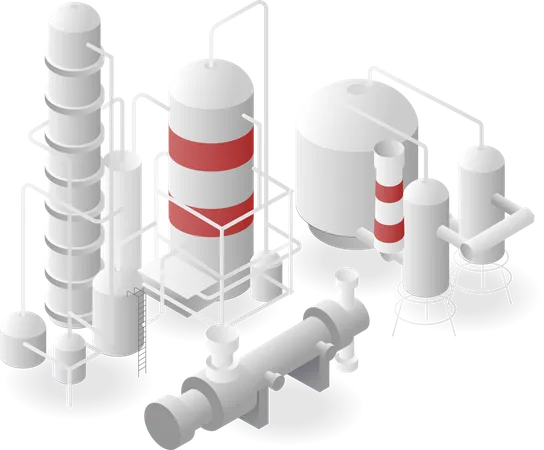 Bio Gas Factory Illustration