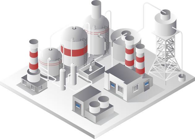 Bio Gas Industry Illustration