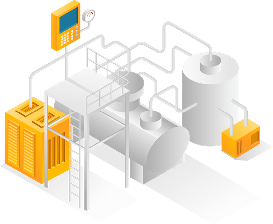 Bio gas machinery  Illustration