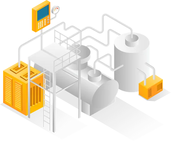 Bio gas machinery  Illustration