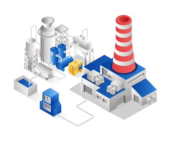 Bio gas pipeline towards production plant  Illustration