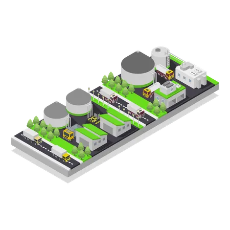 Bio Gas Plant Factory Storage Ecology  Illustration