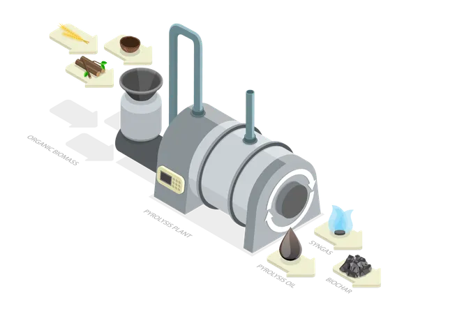 Biochar Production  Illustration