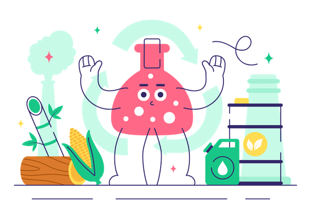 Biocombustível renovável  Ilustração