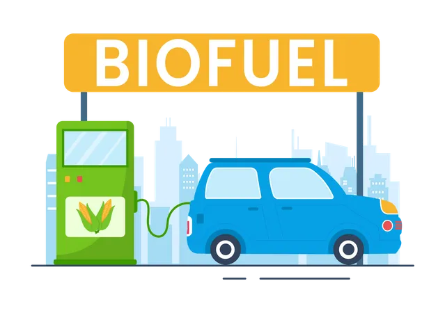 Biofuel car Illustration