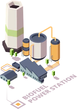 Biofuel Power plant  Illustration