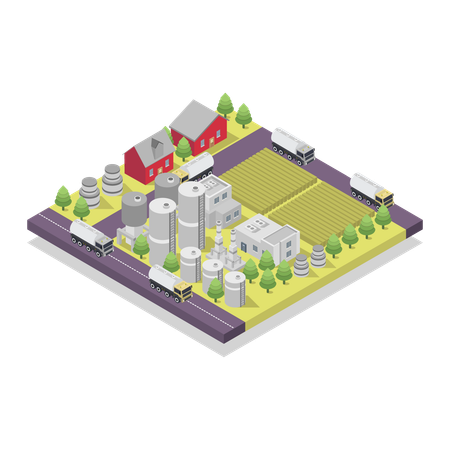 Biofuel Refinery  Illustration