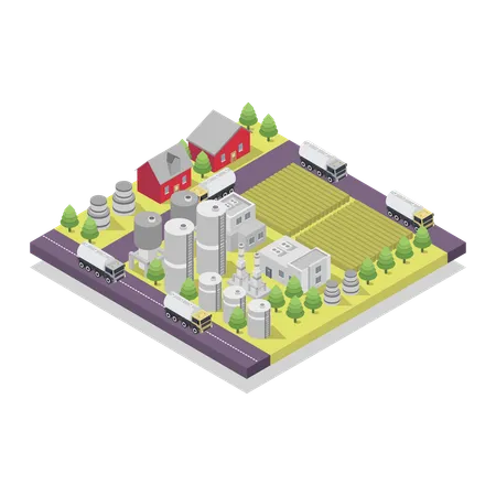 Biofuel Refinery  Illustration