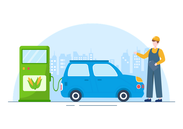 Biofuel station Illustration