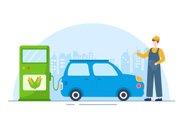 Biofuel station Illustration