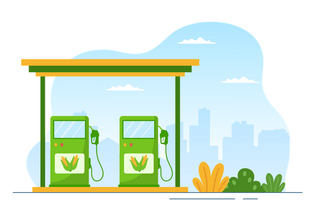 Biofuel station  Illustration