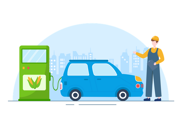 Biofuel station  Illustration