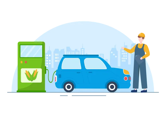 Biofuel station  Illustration