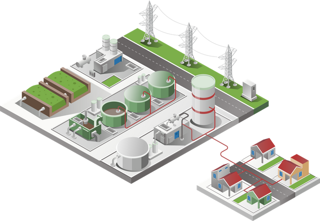 Biogasenergie  Illustration