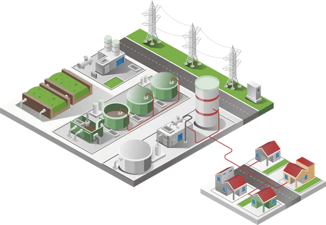 Biogasenergie  Illustration