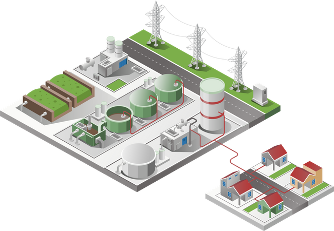 Biogas Energy Illustration
