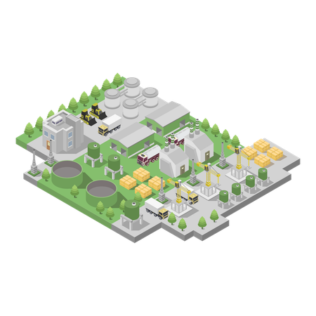 Biogas Power Plant  Illustration