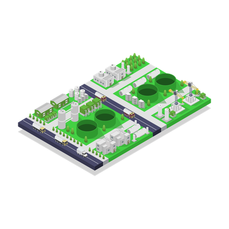 Biogas Power Plant  Illustration