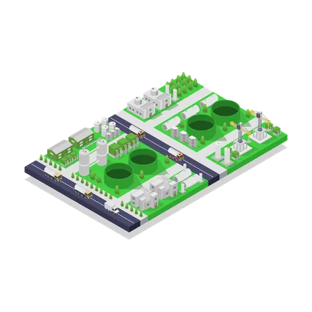 Biogas Power Plant  Illustration