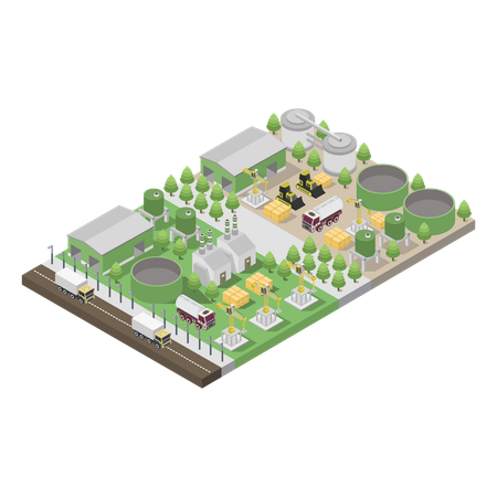 Biogas Power Plant  Illustration