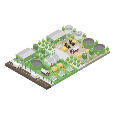 Biogas Power Plant  Illustration