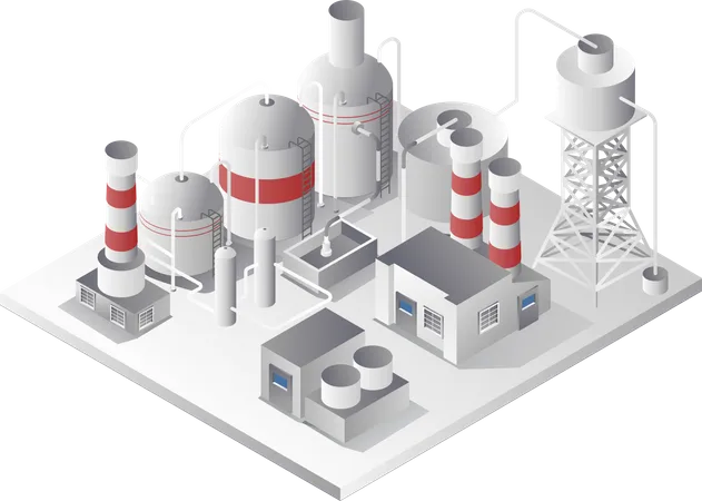 Rohrleitung Fur Biogas Industrieanlagen Illustration