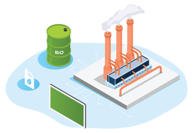 Produktion von Biokraftstoffen  Illustration