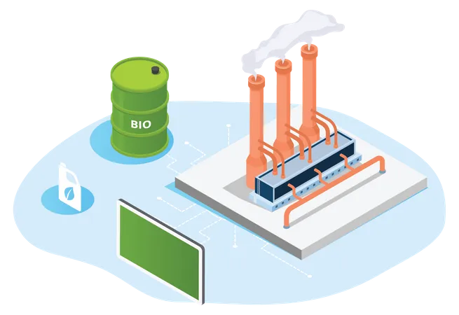 Produktion von Biokraftstoffen  Illustration