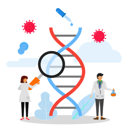 Biological experiment with DNA Illustration