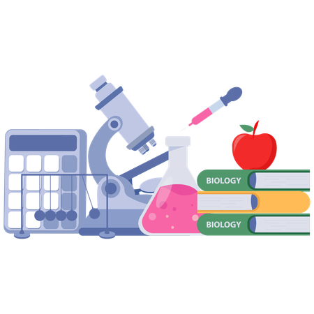 Werkzeuge für das Biologielabor  Illustration