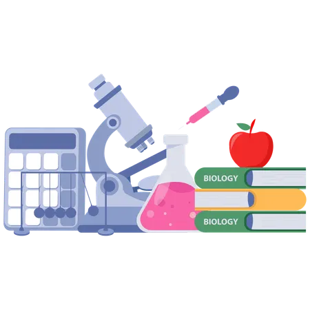 Werkzeuge für das Biologielabor  Illustration