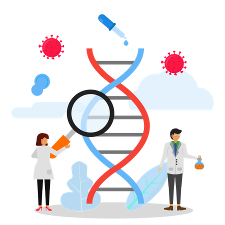 Biologisches Experiment mit DNA  Illustration