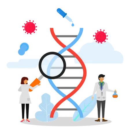 Biologisches Experiment mit DNA  Illustration