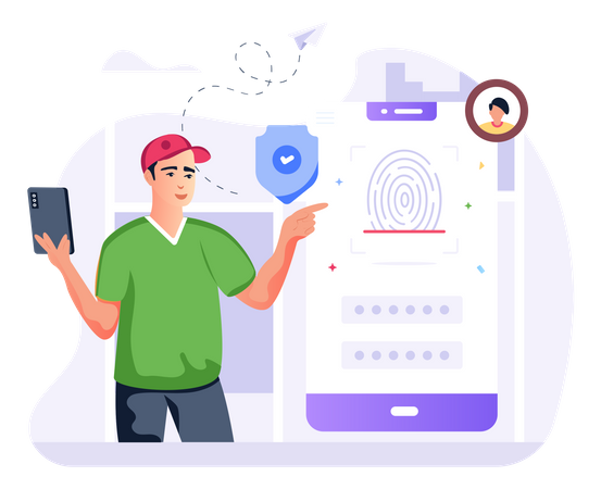 Biometric Login  Illustration