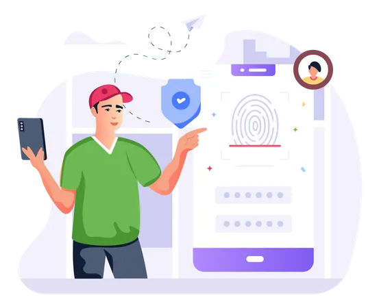 Biometric Login  Illustration