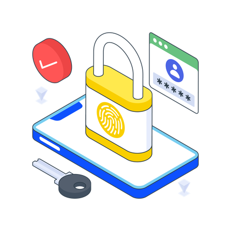 Biometric Padlock  Illustration