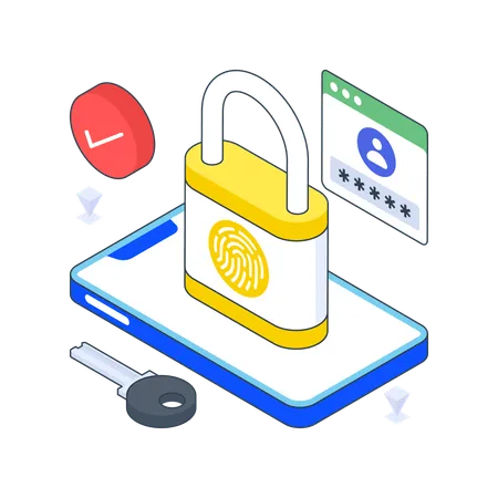 Biometric Padlock  Illustration