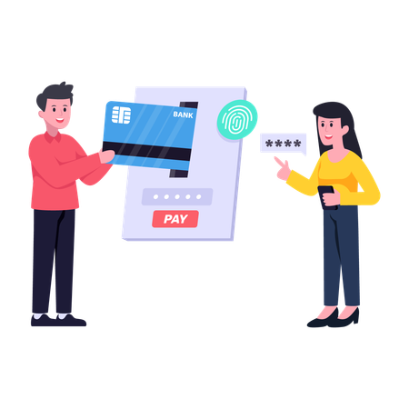 Biometric Payment authentication  일러스트레이션