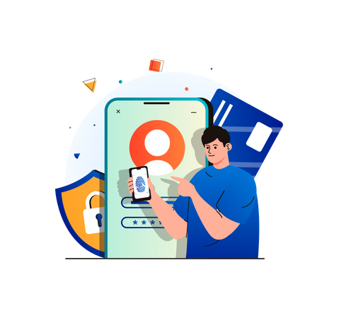 Biometric required for login  일러스트레이션