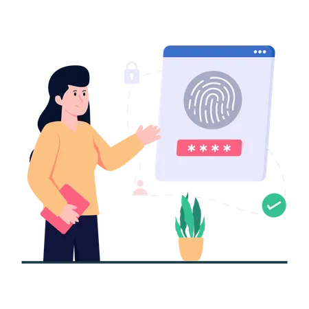 Website für biometrischen Zugang  Illustration