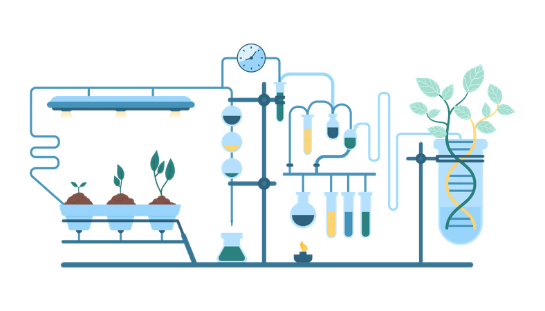 Biotech scientific research in laboratory  Illustration