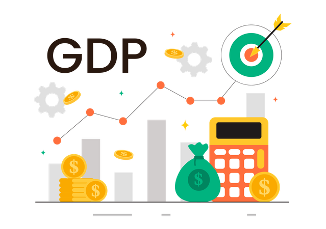 BIP-Wachstum und Finanzanalyse  Illustration