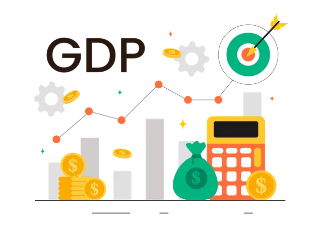 BIP-Wachstum und Finanzanalyse  Illustration