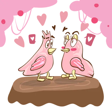 Bird couple  Illustration